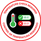 Bi-lingual temperature check floor sticker with pre-printed graphics 