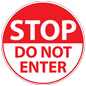Red and white no entry floor decal 