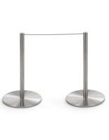 Thin 8-Barrier Silver Low Profile Stanchion Set