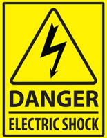 Electric danger safety floor marker sign with pre-printed graphics