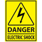 yellow and black electric danger safety floor marker sign