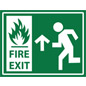 Vinyl green and white non-slip stick on fire exit safety sign