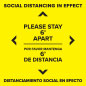 English Spanish bilingual distancing floor decal with outdoor and indoor material 