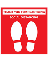 10 Pieces Social Distancing Sign Decals Floor Decal Stickers 6 Feet Distance Floor Sticker Markers Please Maintain Distance Floor Graphic Sign for Crowd Control Black on Blue 