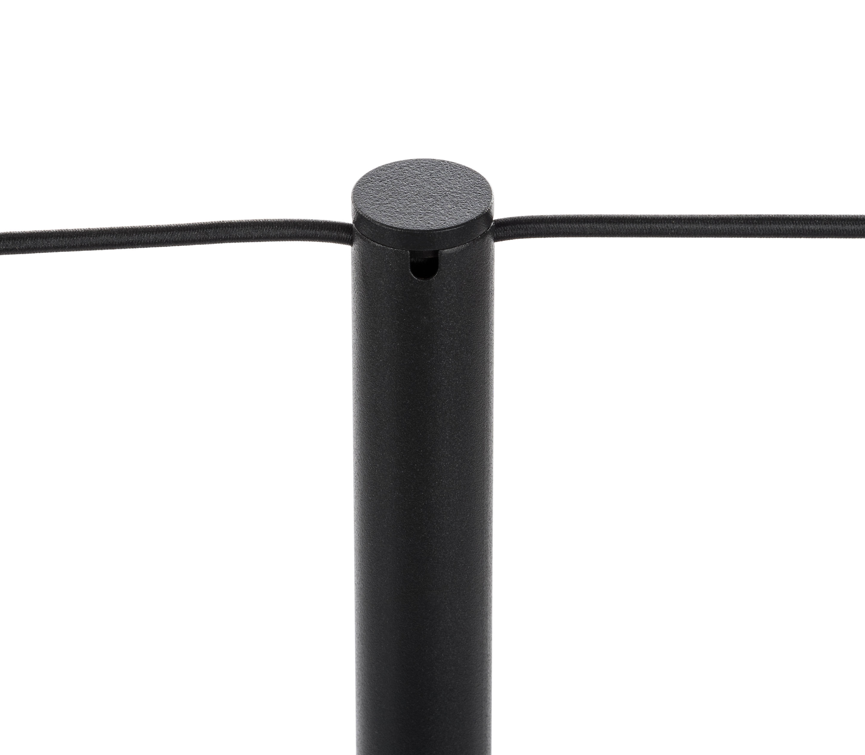 Set of (8) QueuePole Slim 39” Stanchion Posts w/ 100’ Black Elastic Cord - Black - Image 5