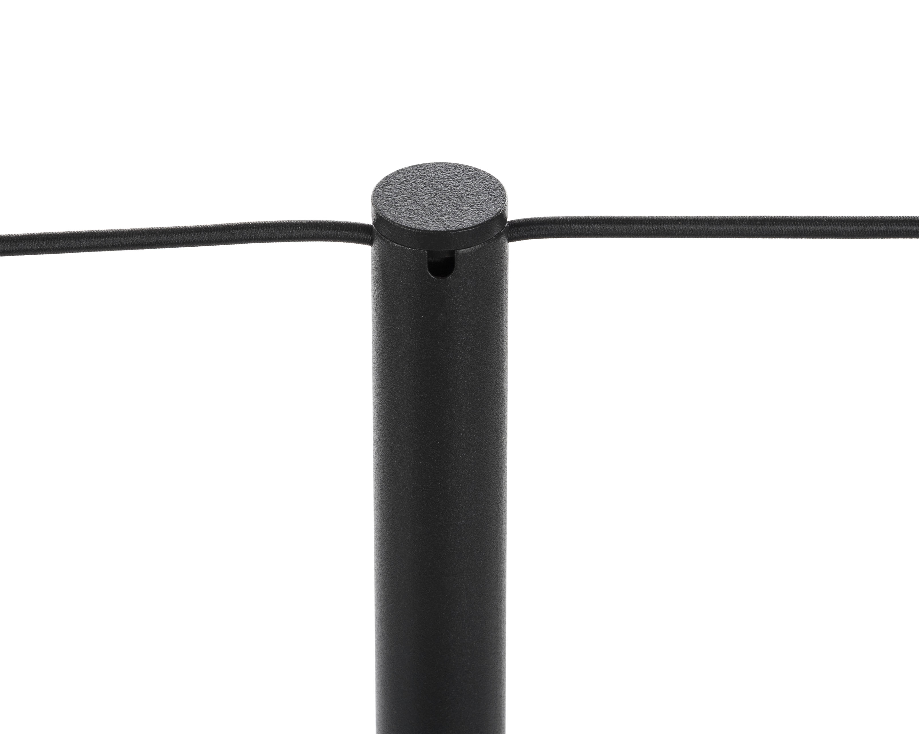 Set of (10) QueuePole Slim 39” Stanchion Posts w/ 100’ Black Elastic Cord - Black - Image 5