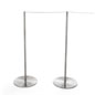 Set of (8) QueuePole Slim 39” Stanchion Posts w/ 100’ Gray Elastic Cord - Silver - Image 9