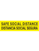Bilingual English Spanish distance floor sticker with non-slip vinyl 