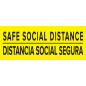Bilingual English Spanish distance floor sticker with high-tack adhesive backing 