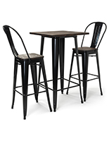 High top bar table set includes seating for two 