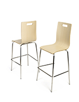 Pub height bentwood chairs with high back