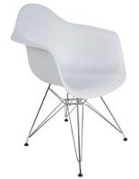 White Contemporary Wire Base Eiffel Chair