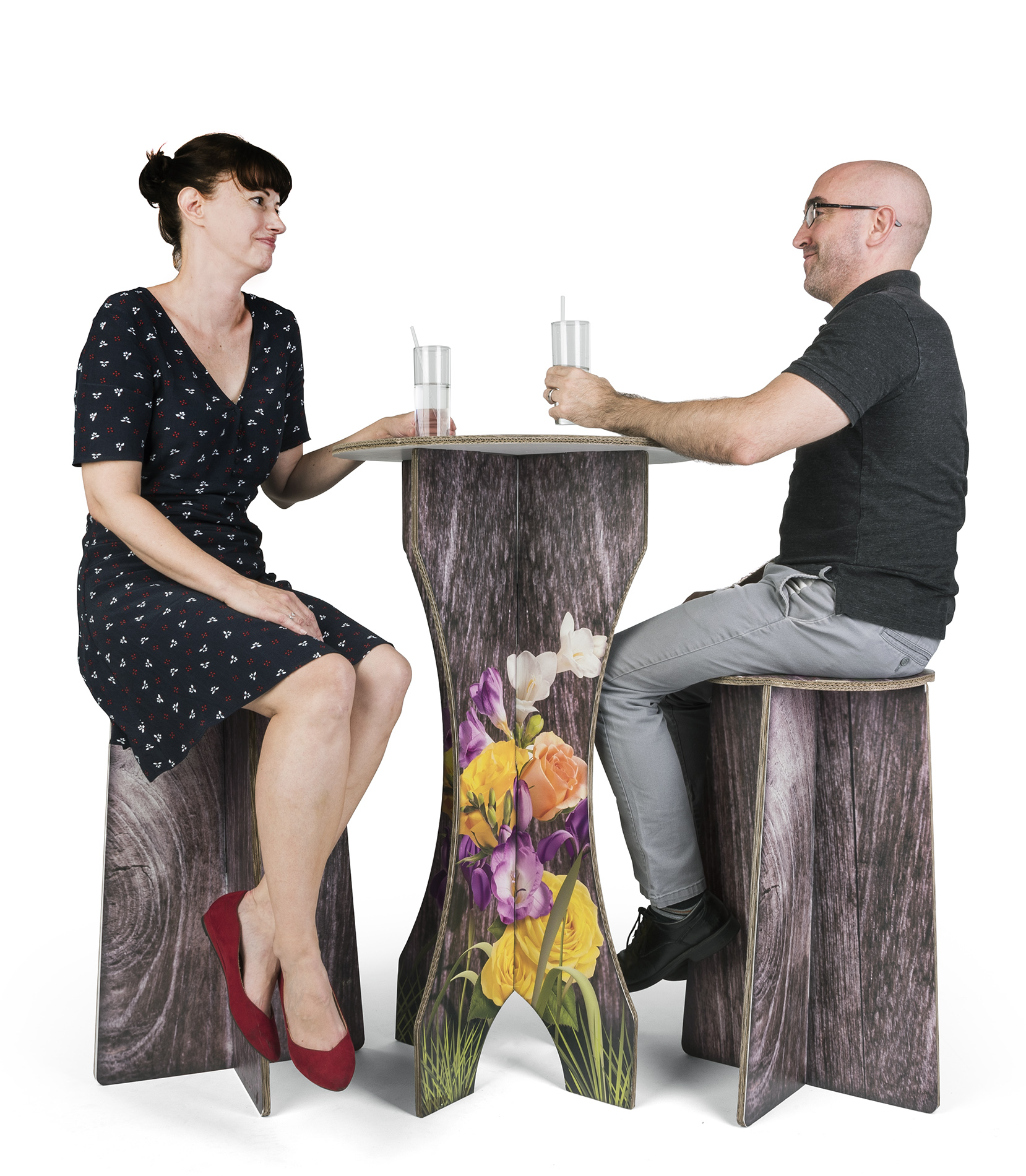 Party Table Stool Branded Cardboard Party Stools | Custom Printed Set of 2 | Displays2Go