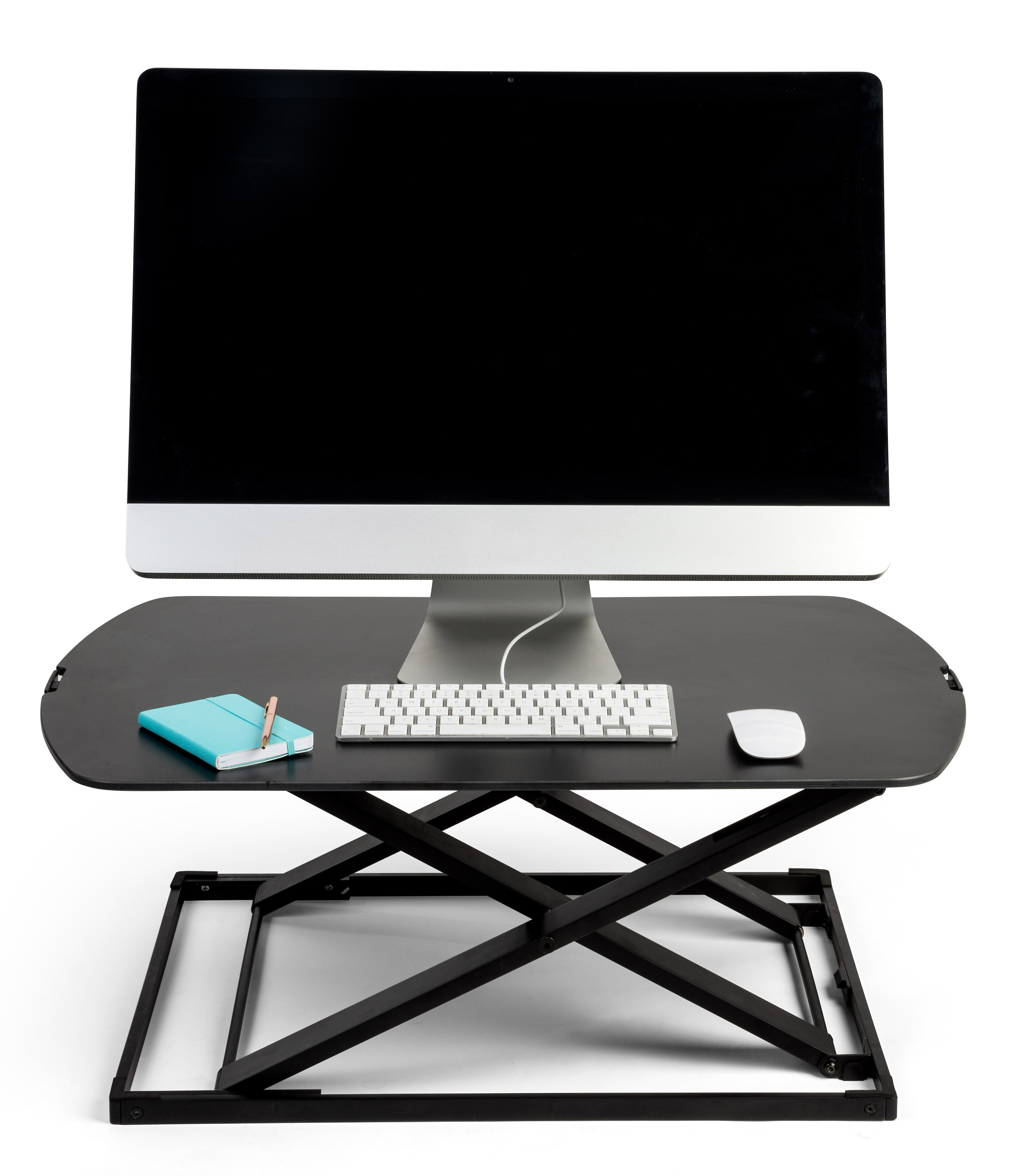 Standing Desk Converter Riser | White with Adjustable Height | Displays2Go