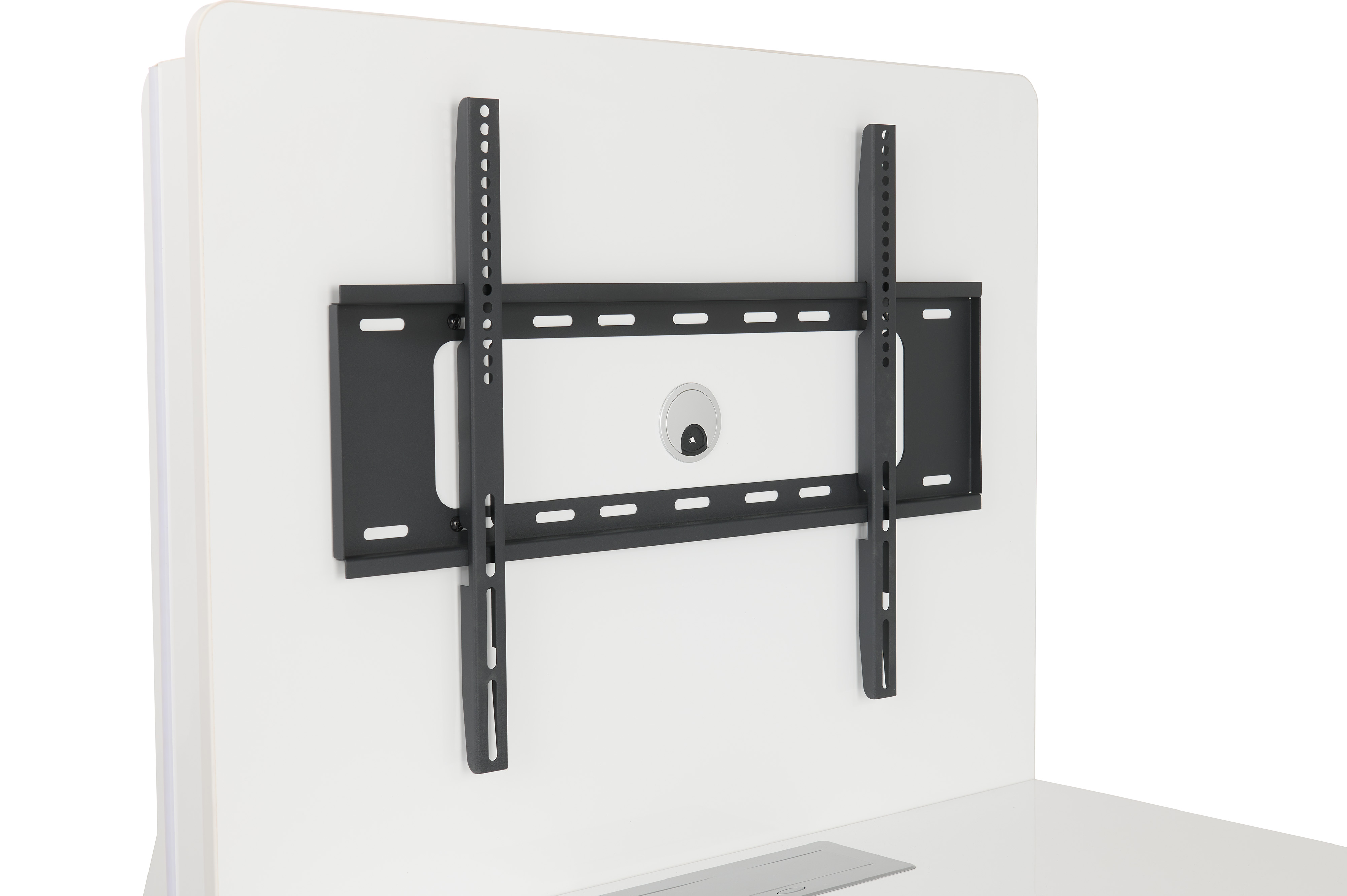 36"W Collaboration Table w/ LED Light Strips, Power Supply, Monitor Mount - White - Image 8