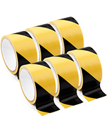 Black and yellow vinyl floor tape with 6 mm thickness