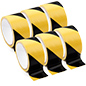 Black and yellow vinyl floor tape with soft polyvinyl chloride film