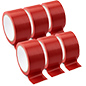 Red vinyl floor tape is for indoor or outdoor use