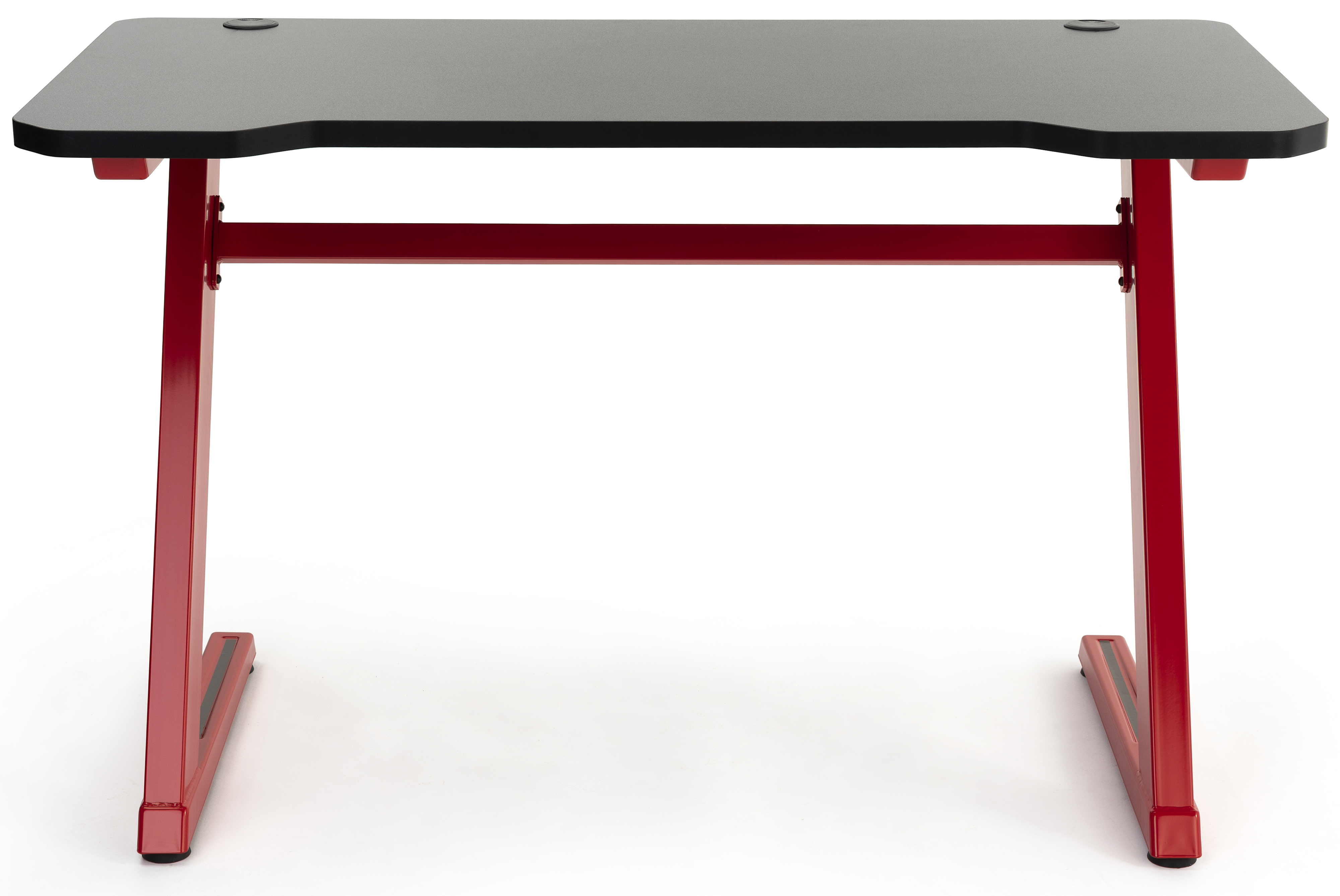 47.25"w Gaming Computer Desk with Z-Shaped Design, Floor Levelers - Red - Image 2