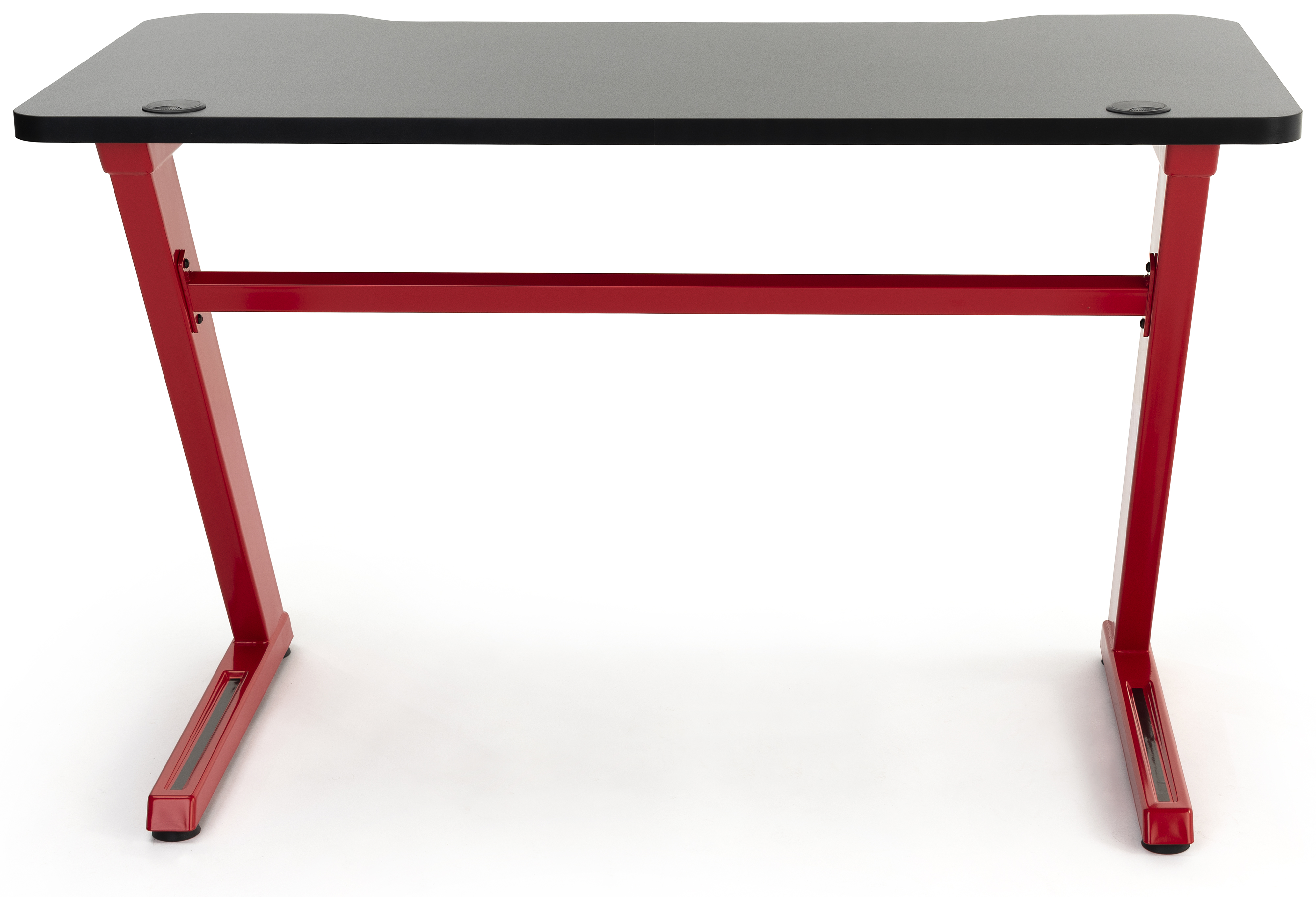 47.25"w Gaming Computer Desk with Z-Shaped Design, Floor Levelers - Red - Image 3