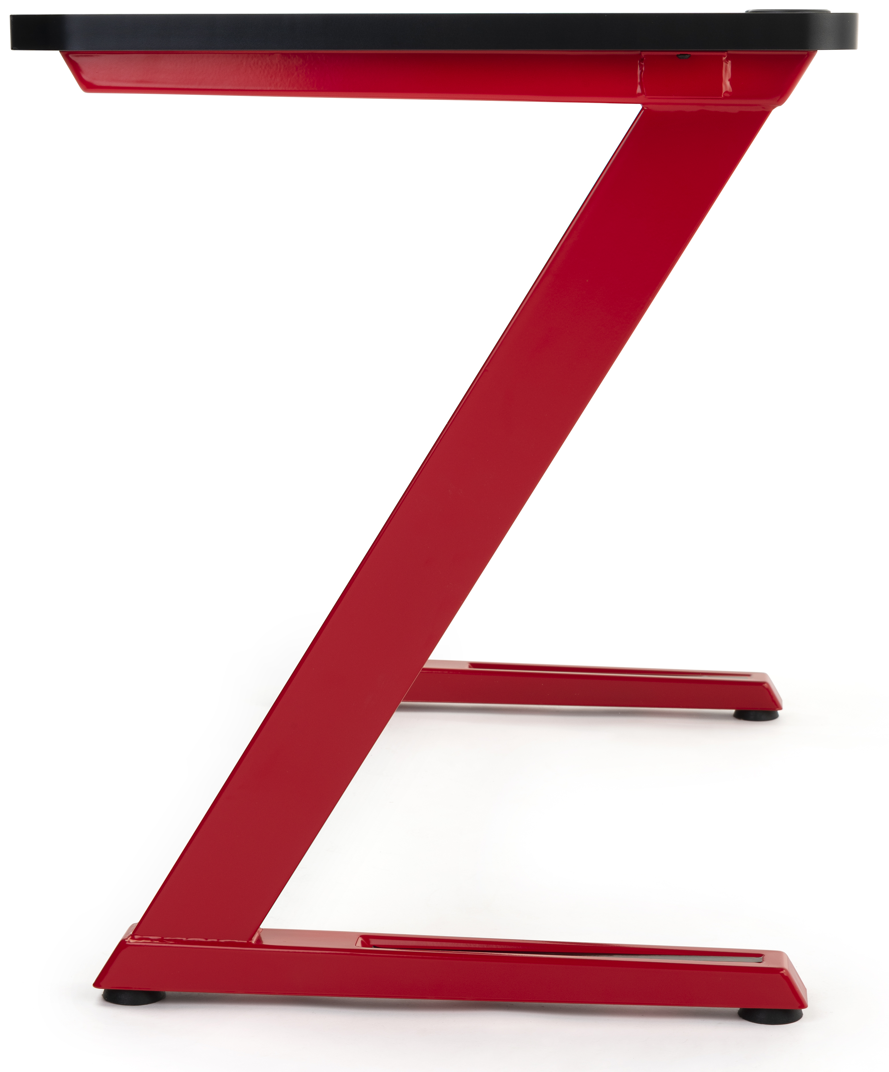 47.25"w Gaming Computer Desk with Z-Shaped Design, Floor Levelers - Red - Image 4