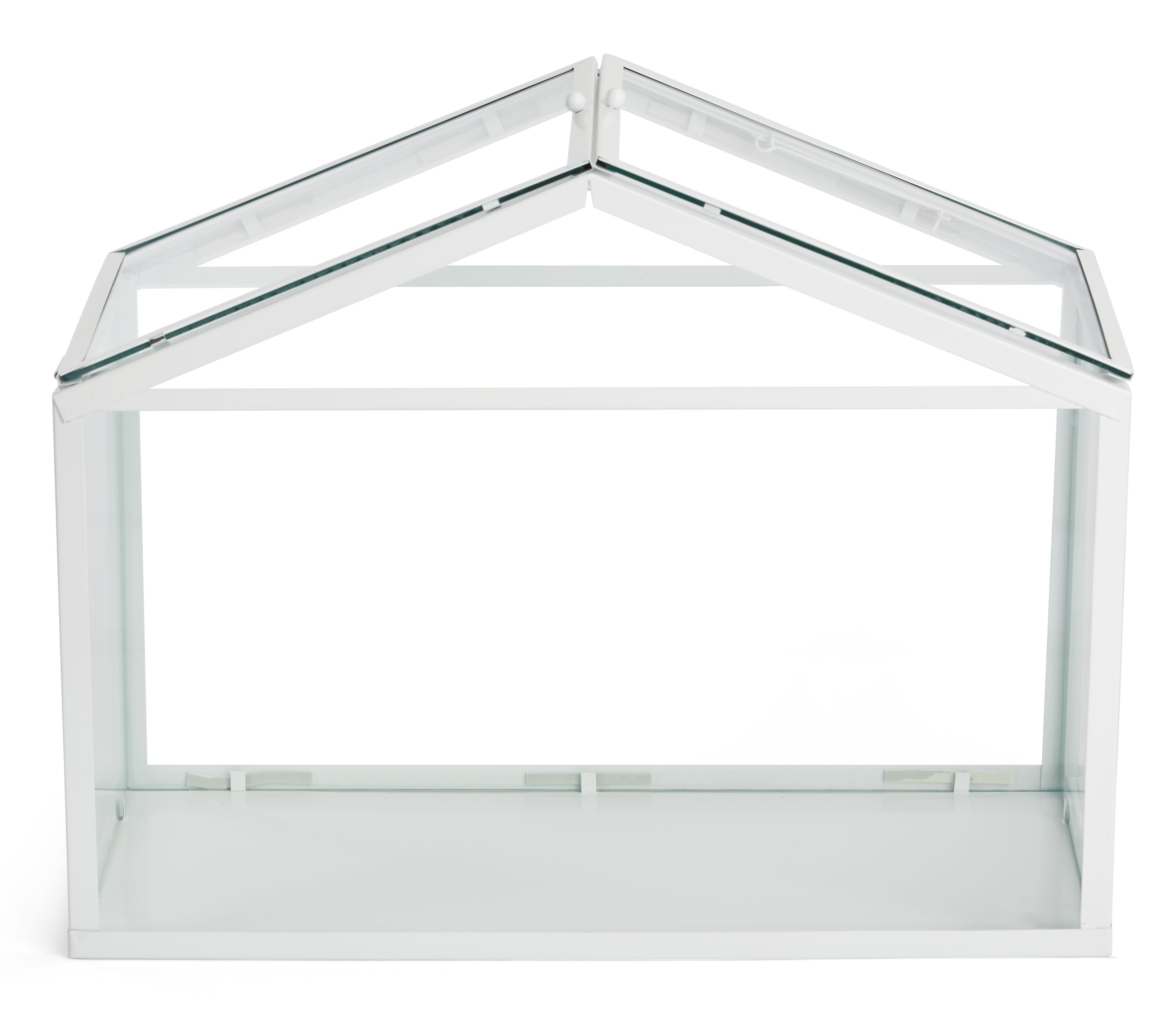 17.75 x 14 Glass Card Box w/ Hinged Top Loading Doors, Countertop - White - Image 3