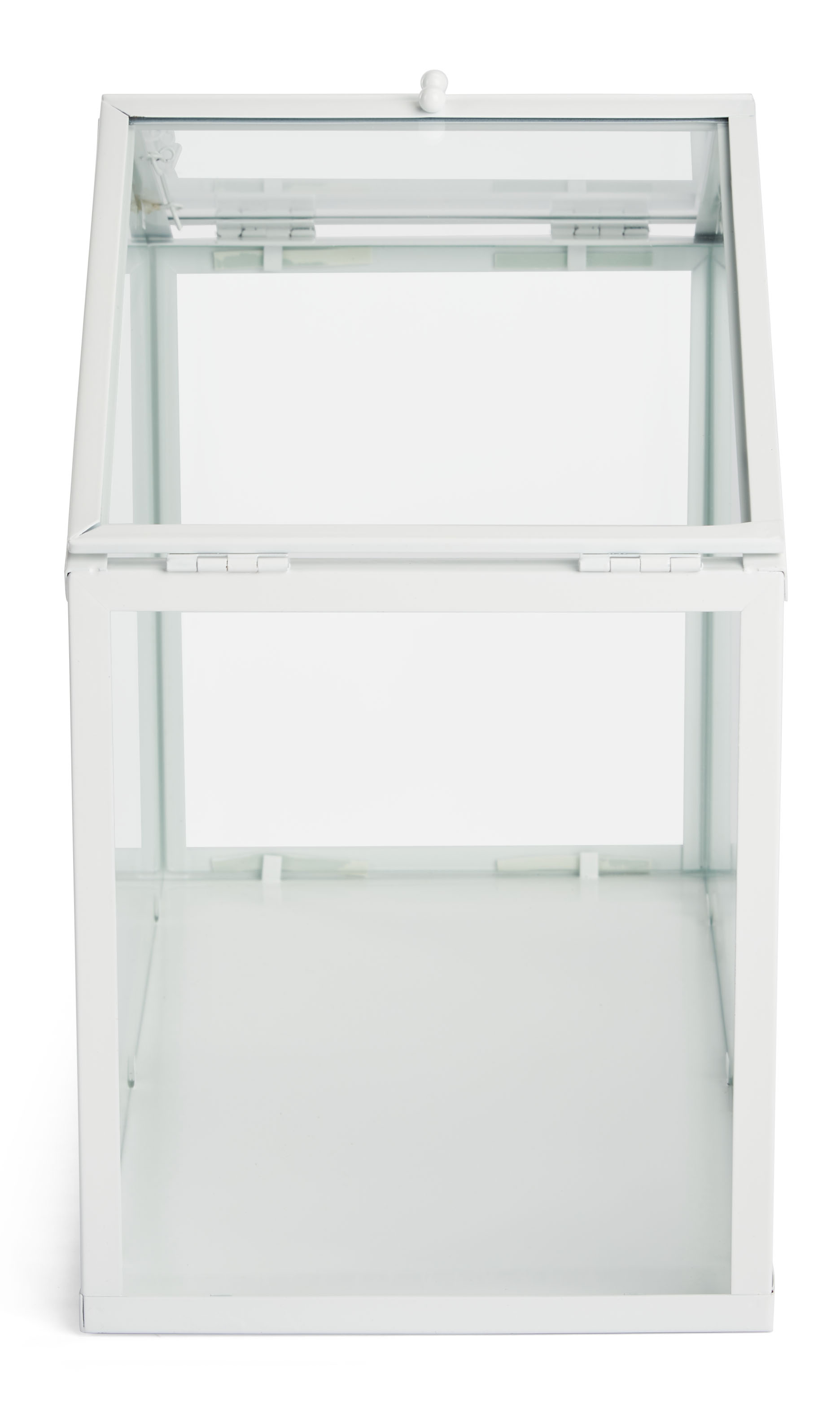 17.75 x 14 Glass Card Box w/ Hinged Top Loading Doors, Countertop - White - Image 5