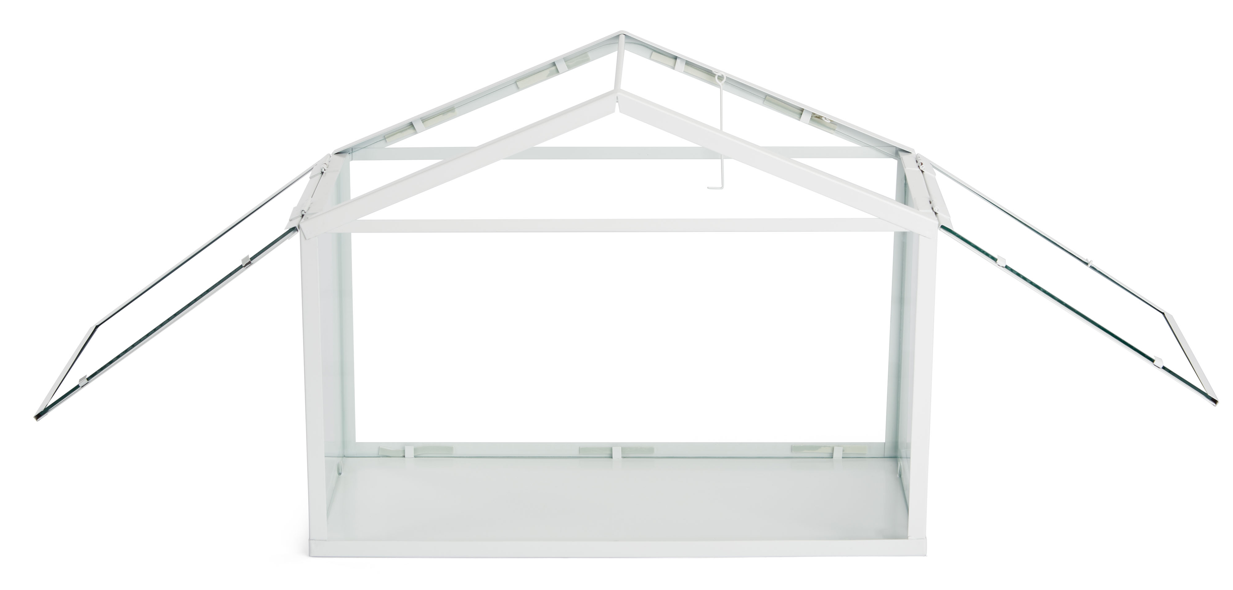 17.75 x 14 Glass Card Box w/ Hinged Top Loading Doors, Countertop - White - Image 7