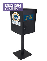 Custom adhesive graphic for FDHDBBP1 pedestal drop box with full color printing