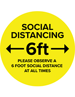 Social distance vinyl decal with full color artwork