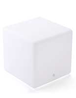 White Light Up Cube Table Stool