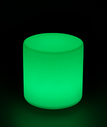 Green color light up round cocktail table stool