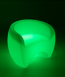 LED single sofa chair with green illumination
