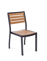 Aluminum and Faux Teak Patio Chairs with damage free plastic gliders