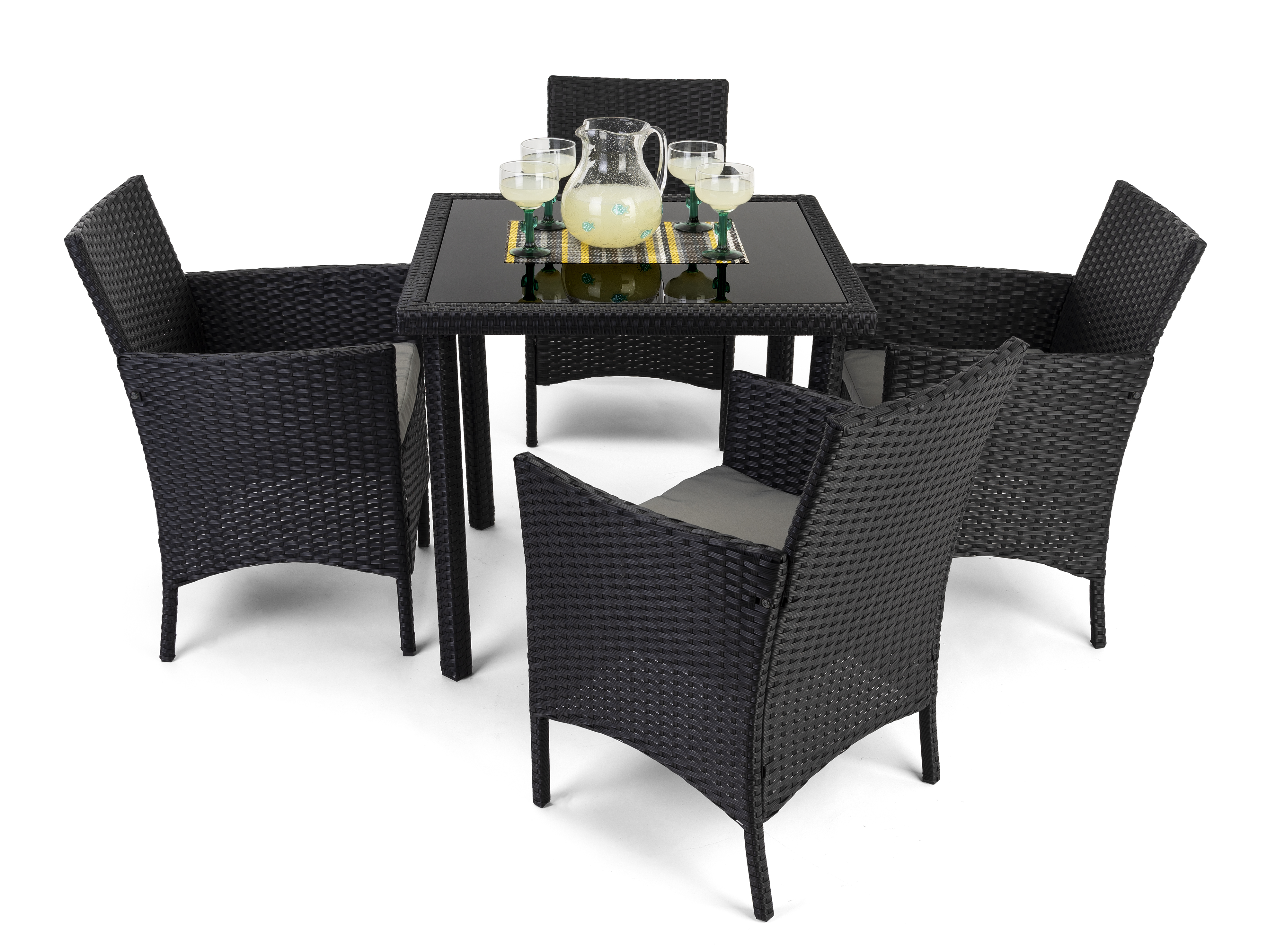 Black rattan outdoor online table