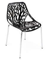 Cut-out tree design chair with a set of 4