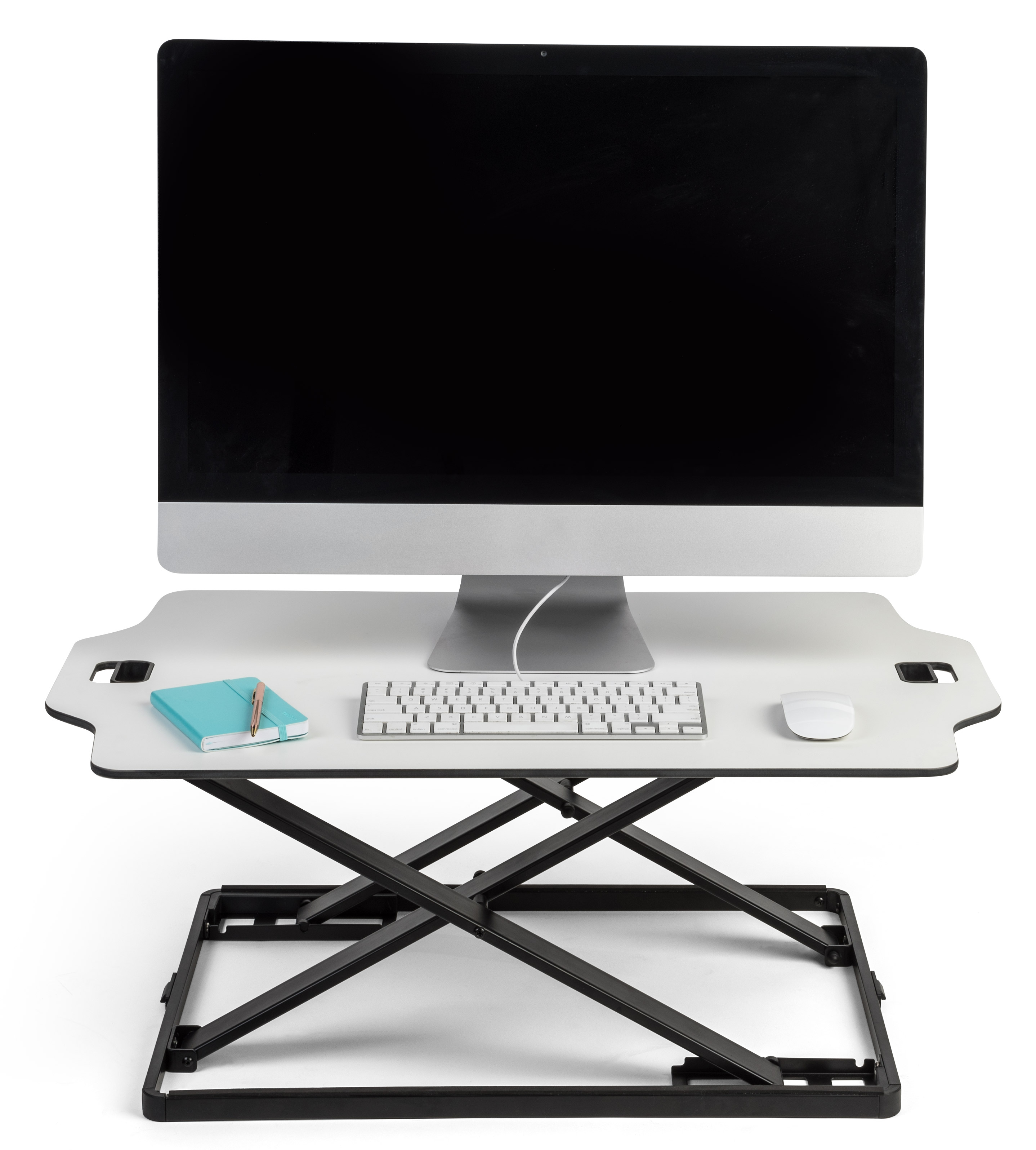 Foldable Desktop Riser | White w/ Steel Frame | Displays2Go