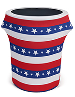 55 gallon American flag trash can stretch wrap 