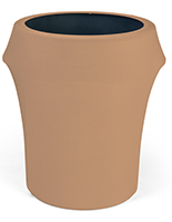 Spandex trash can covers with solid tan color 
