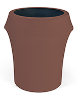 Spandex trash can covers with sold brown color 