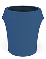 Spandex trash can covers with solid navy blue color