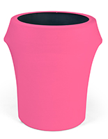 Spandex trash can covers with vibrant pink color