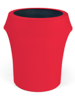 Spandex trash can covers with vibrant red color