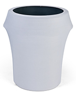 Spandex trash can covers with solid white color
