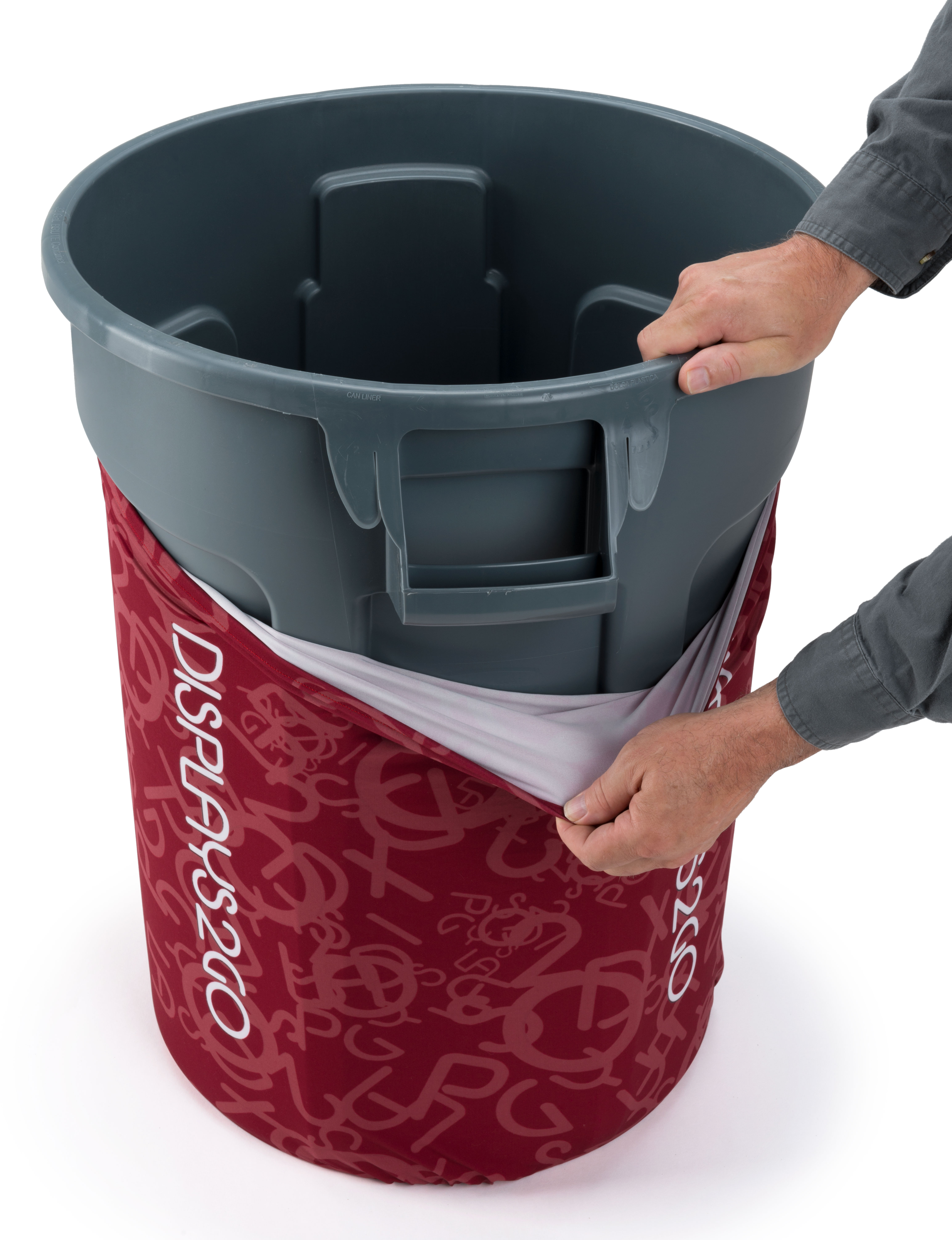 Printed 32-Gal Trash Barrel Cover | Spandex Material | Displays2Go