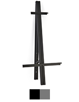Wall mount easel in black or silver color offerings