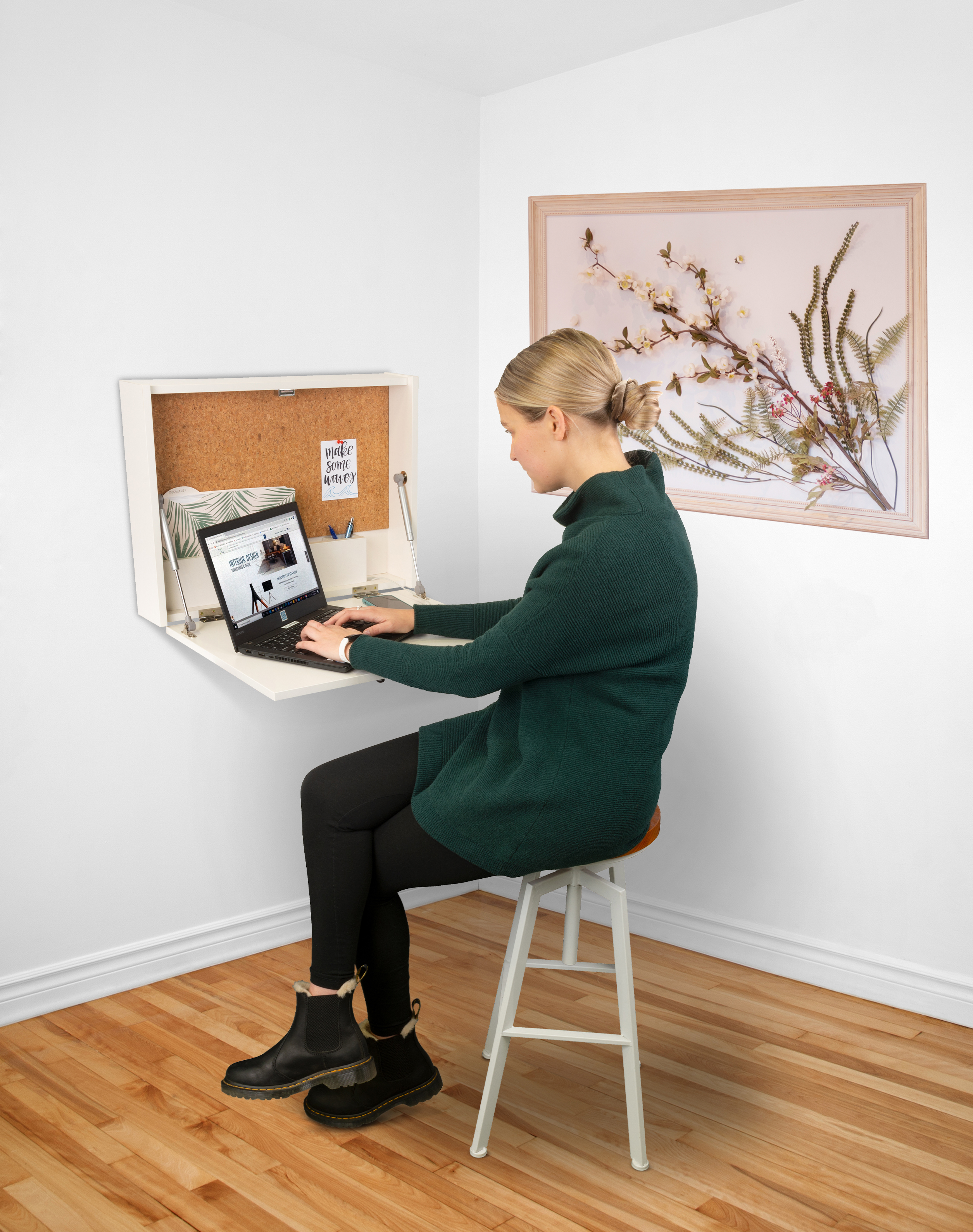 Floating Desktop Frame Wall-Mounted Floating Desk | Space-Saving Workstation | Displays2Go