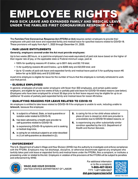 Employee rights FFCRA poster