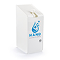 White gallon hand sanitizer jug dispenser