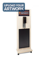 Chalkboard sanitizer station with overall dimensions of 23.6 inches by 66.75 inches